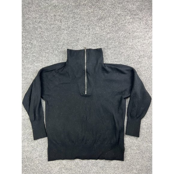 Abercrombie & Fitch Sweaters - Abercrombie & Fitch Sweater Women's Medium Black 1/4 Zip Soft Cotton Mock Neck